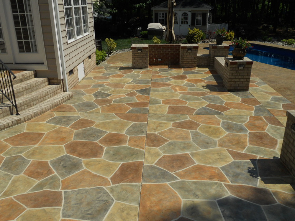 Decorative Concrete Patio with Concrete Stain