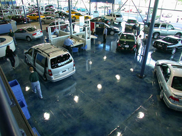 Concrete Stain Livens up Car Dealership