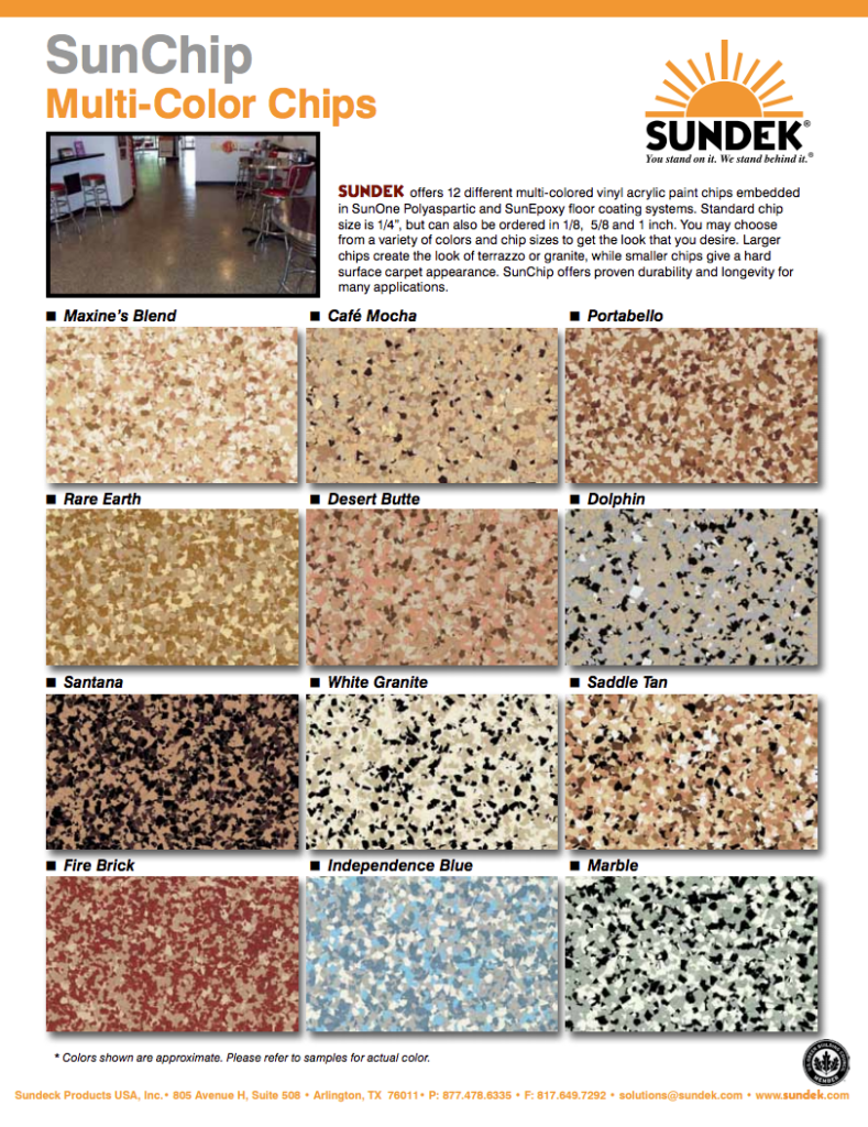 SunChip Color Chart for Epoxy Coatings